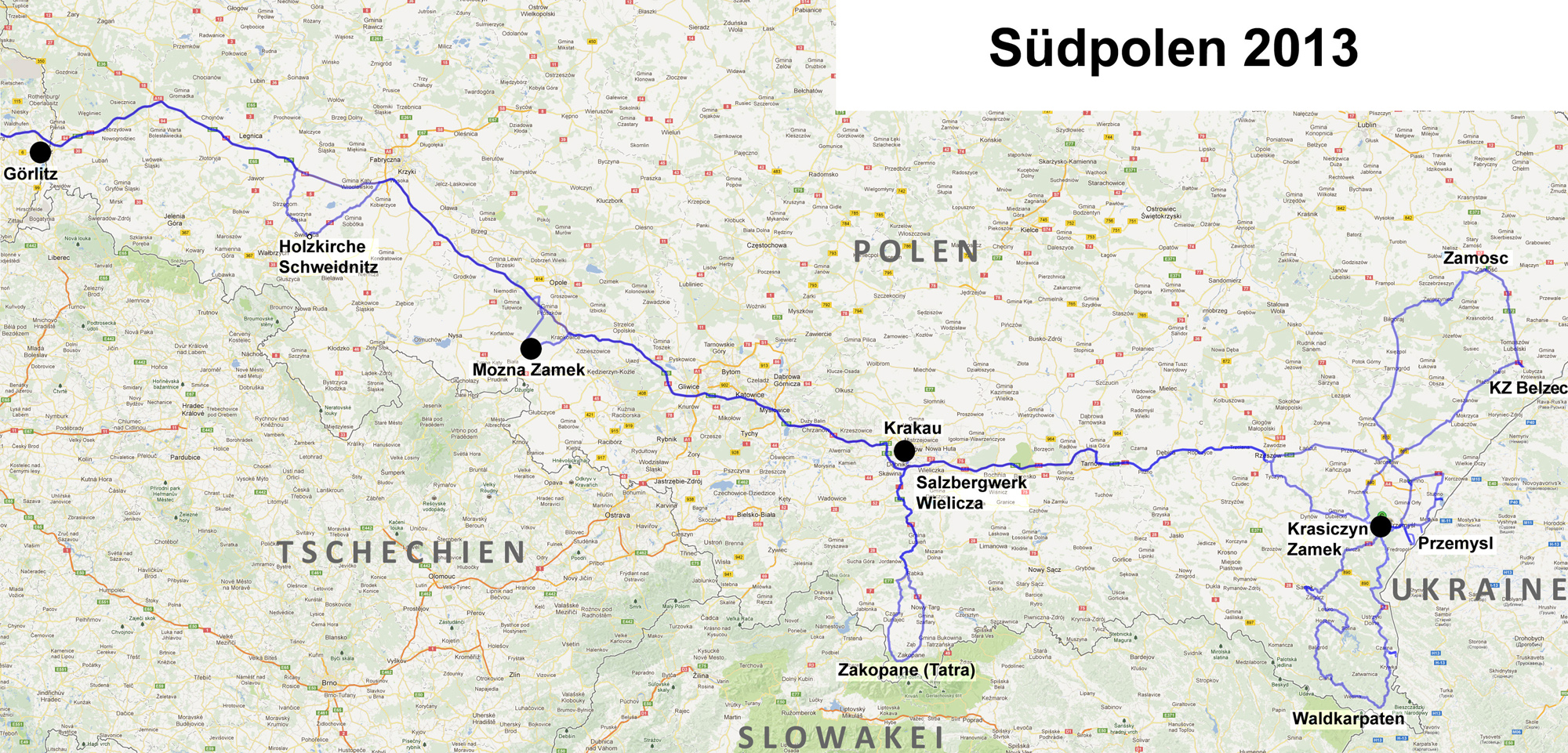 S&uuml;dpolen Route 2013